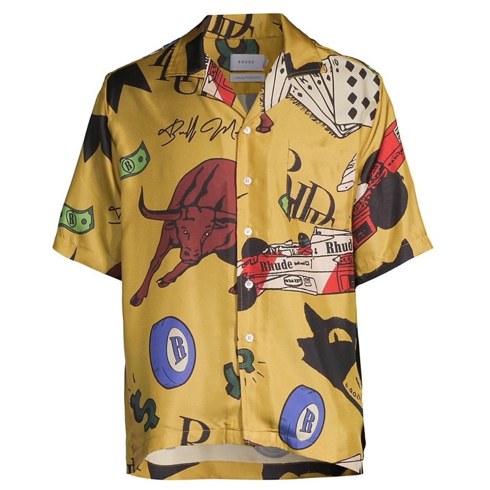 RHUDE Silk Doodle Printed Shirt